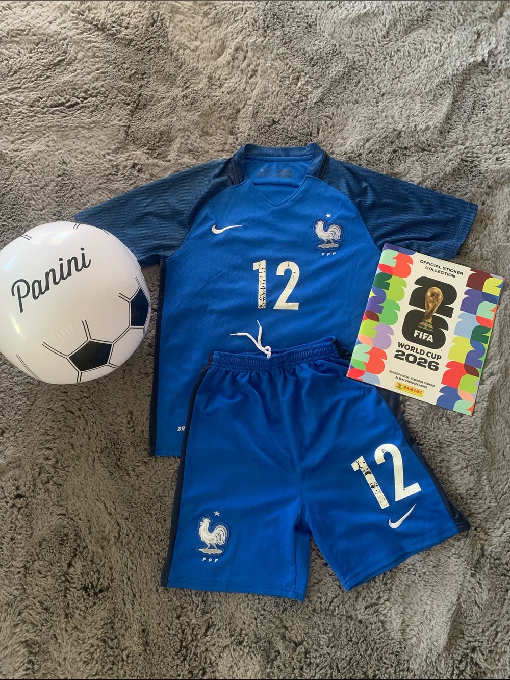 Nike France Blue #12 Thierry Henry Kids Soccer Jersey and Shorts Set